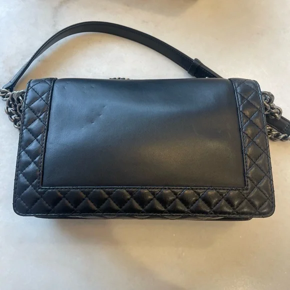 CHANEL BOY MULTI CHAINS FLAP BAG IN BLACK LAMBSKIN - Picture 6 of 16